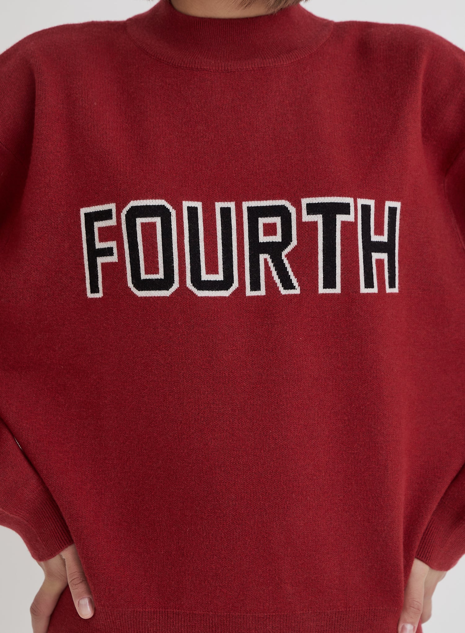 Red Fourth Branded Knitted Oversized Jumper